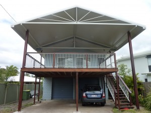 A deck that can also be used as a carport