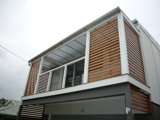 Decking with balcony.