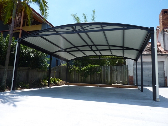 Arched carport custom fabricated steel.