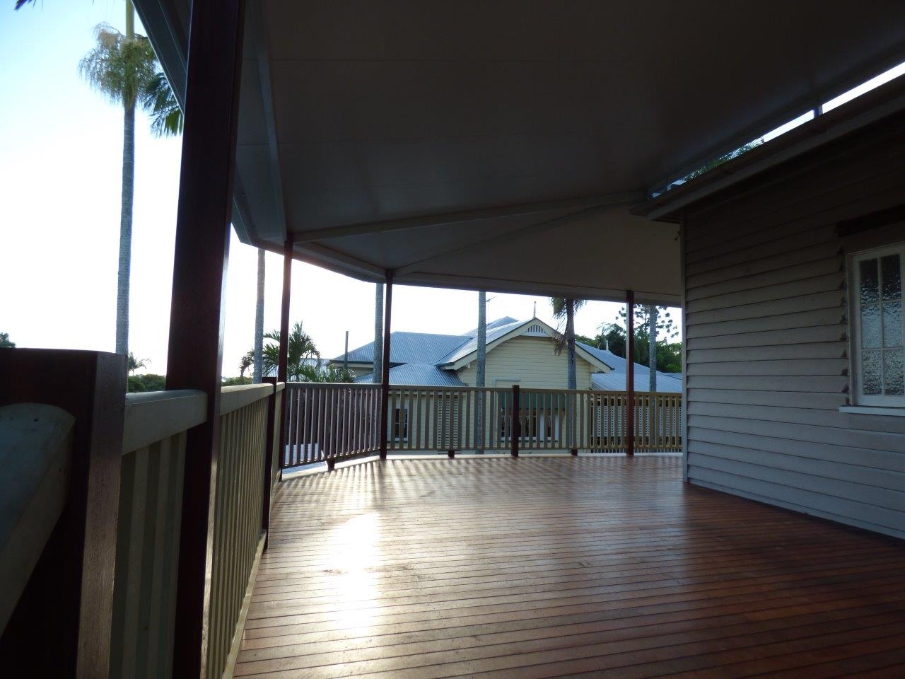 Deck with patio roof.