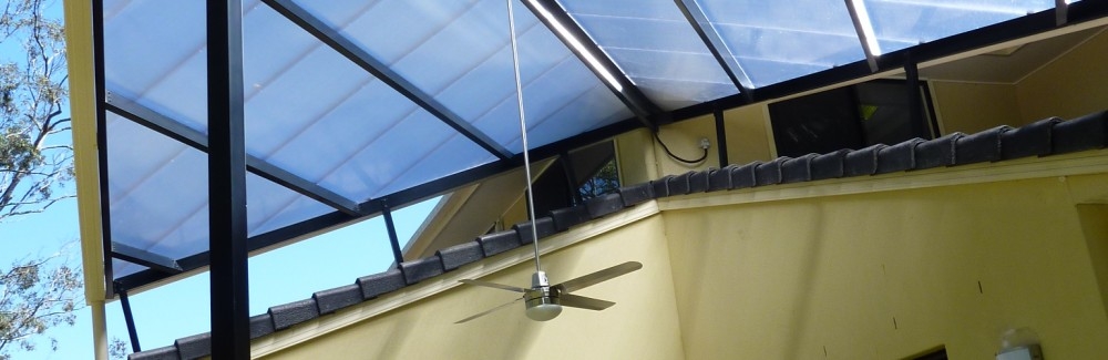 Arched patio with high roof