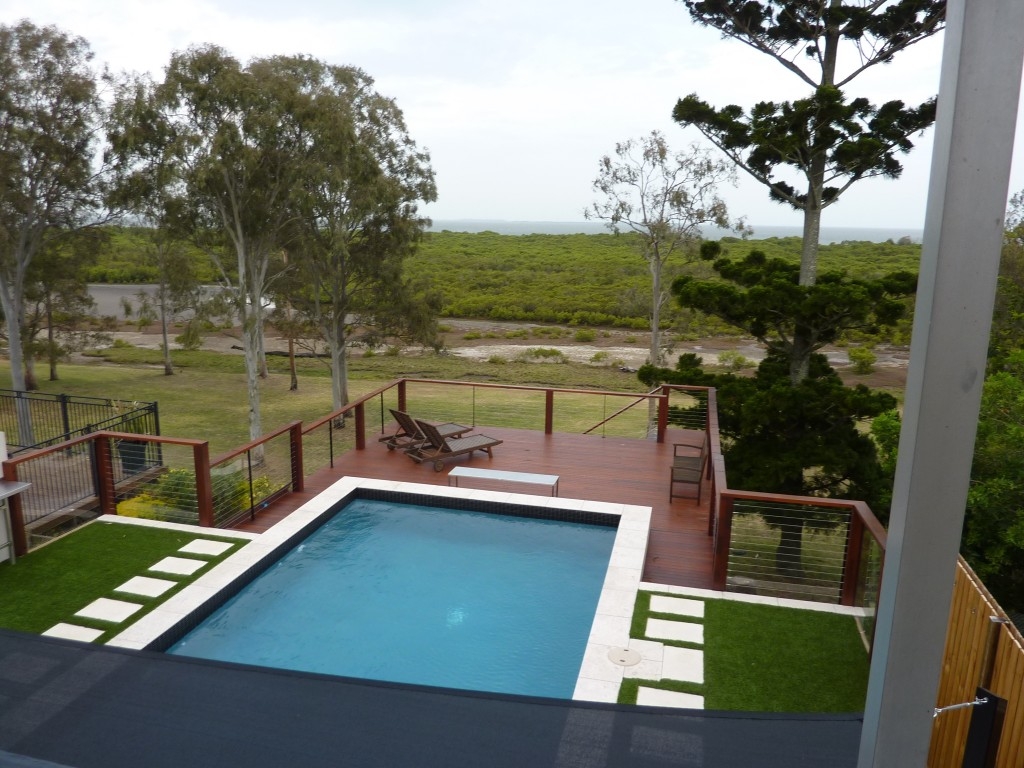 Timber decking for pool