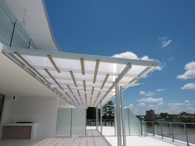 Stylish skillion patio.