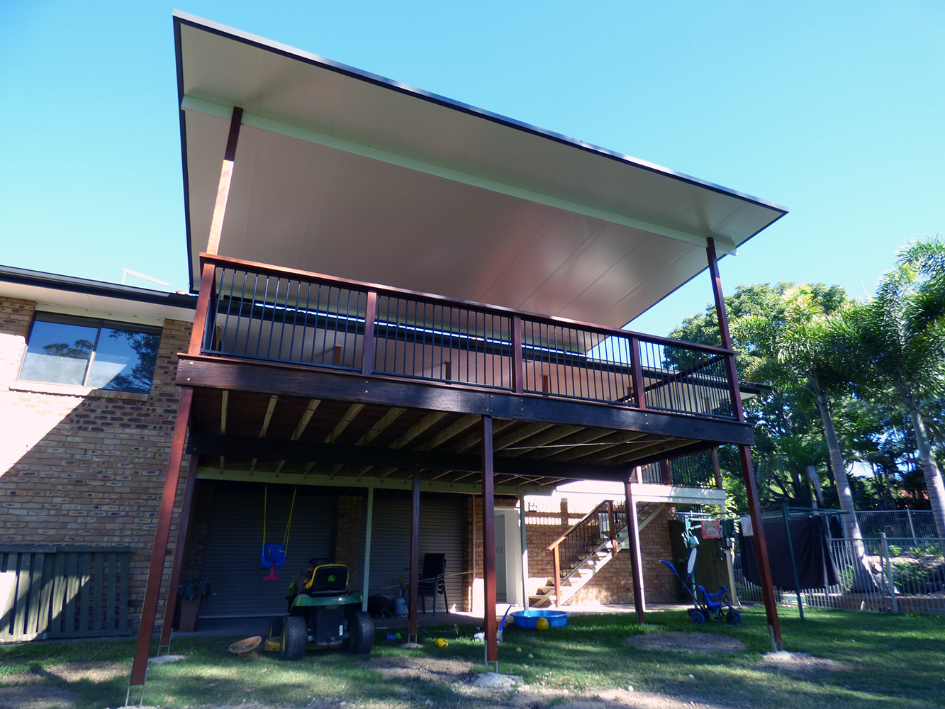 Fly over, insulated panel roof.